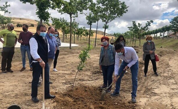 Más de 40 árboles frutales coronan el nuevo parque de Vega de Salamanca