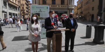 Cuatro soportes en forma de cubo muestran a los salmantinos los cambios provocados por ‘EDUSI TORMES+’