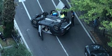 Espectacular accidente en el paseo de Carmelitas