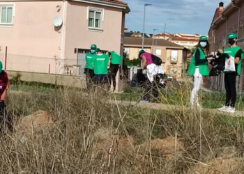 La Vía Verde queda saneada de maderas, plásticos, cartones y tubos en el 1,5 km. en la limpieza realizada por los voluntarios de ‘CiberCarba’ y #ecólatras