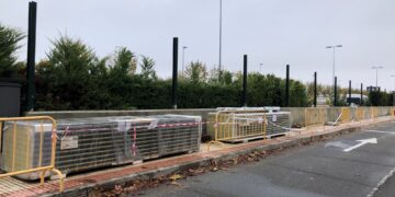 La nueva pantalla acústica de La Fontana, a punto para su instalación