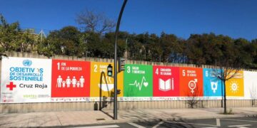 Cruz Roja acerca los Objetivos de Desarrollo Sostenible la población a través de un gran mural pintado a mano