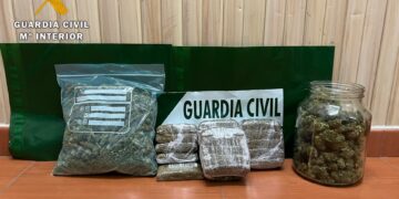 Detenido en Ciudad Rodrigo un varón con varios paquetes de hachís y marihuana en su vehículo