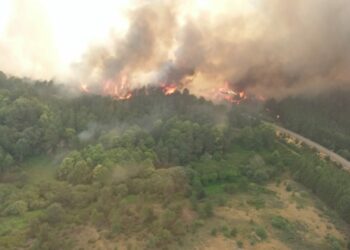 El humo y las llamas del incendio de la Sierra de la Culebra obligan a evacuar a la población de ocho municipios