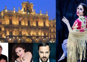 Todo a punto en la Plaza Mayor para celebrar el concierto de la Orquesta Sinfónica y Coro de RTVE dedicado a la Zarzuela