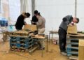 Los estudiantes franceses de ‘Les Compagnons du Devoir’ vuelven a Villamayor para concluir la creación de la bóveda elíptica del siglo XVIII