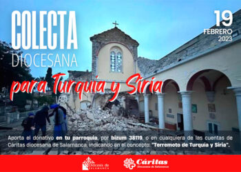 Cáritas se une a la campaña de apoyo a los damnificados por el terremoto de Turquía y Siria y canalizará las ayudas económicas y donaciones