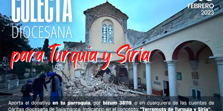Cáritas se une a la campaña de apoyo a los damnificados por el terremoto de Turquía y Siria y canalizará las ayudas económicas y donaciones