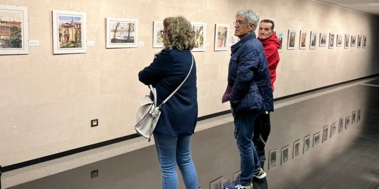 Las acuarelas de Jerónimo Calvo trasladan los rincones más emblemáticos de Salamanca a Villares