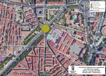 Corte de tráfico en la avenida Salamanca y la confluencia con Gran Capitán