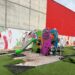 Los niños de Villares estrenan juego infantil en el parque Rubén García Cuadrado, junto al pabellón