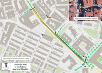 Cortes de tráfico desde el lunes por las obras de urbanización de la carretera Ledesma