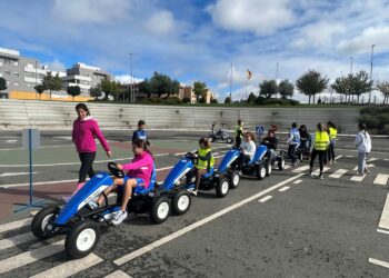 Cerca de 350 escolares participan esta semana en el circuito de seguridad vial en Carbajosa