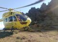 El helicóptero del 112 rescata a una mujer en Herguijuela de la Sierra