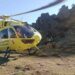 El helicóptero del 112 rescata a una mujer en Herguijuela de la Sierra