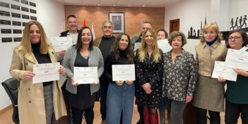Los participantes en la Acción Formativa y de Empleo (AFE) de Castellanos reciben sus certificados de profesionalidad en pintura industrial