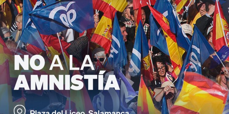 El PP convoca una concentración contra la ley de amnistía el domingo en la Plaza del Liceo