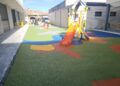 Los escolares de Infantil de Castellanos ya tienen lista la nueva zona de juegos del patio para su estreno