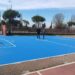 Los alumnos del colegio Martín Gaite de Santa Marta ya tienen la pista deportiva renovada y lista para su uso