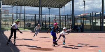 Los niños de Castellanos disfrutan con las Olimpiadas sobre Patines