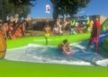 Niños y jóvenes abren las Fiestas de Verano de Villamayor con los hinchables de agua y el fútbol burbuja