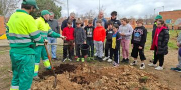 Comienza la plantación de árboles para dotar de sombra al parque canino de la calle Villares
