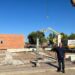 Empieza a tomar forma el nuevo edificio multiusos de Aldeaseca con la instalación de la estructura