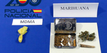 Detenido un hombre con 2,4 gramos de MDMA y 1,8 de marihuana