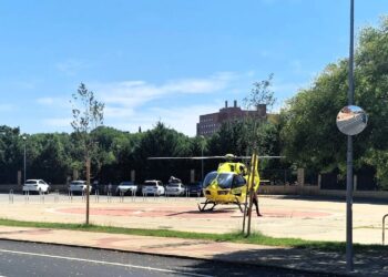 Rescatado en helicóptero un ciclista herido tras una caída en Cabrerizos
