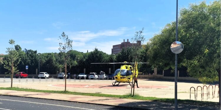Rescatado en helicóptero un ciclista herido tras una caída en Cabrerizos